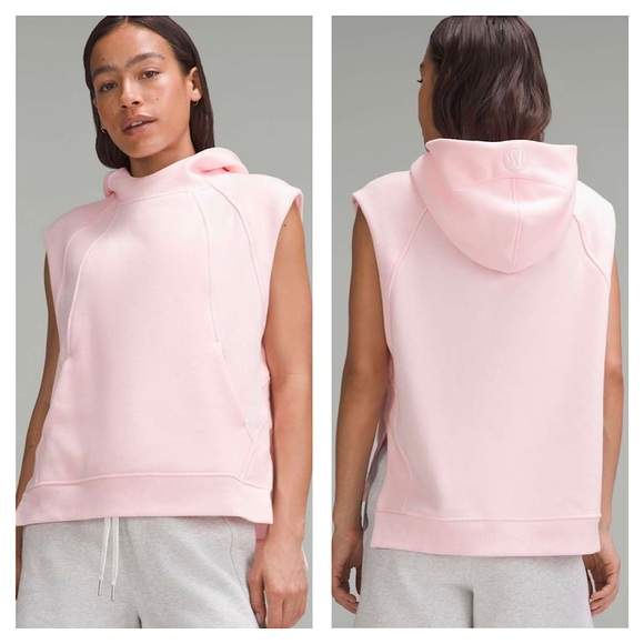 Lululemon Scuba Pullover Sleeveless Hoodie Vest Pink Women’s Sz M-L - Picture 1 of 11